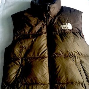Dark brown Northface puffer vest.